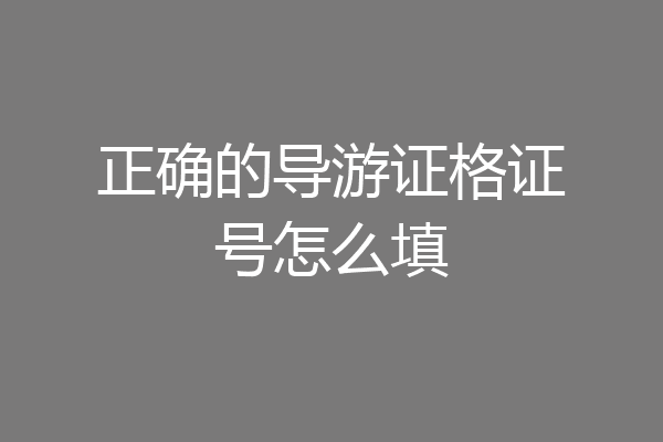正确的导游证格证号怎么填