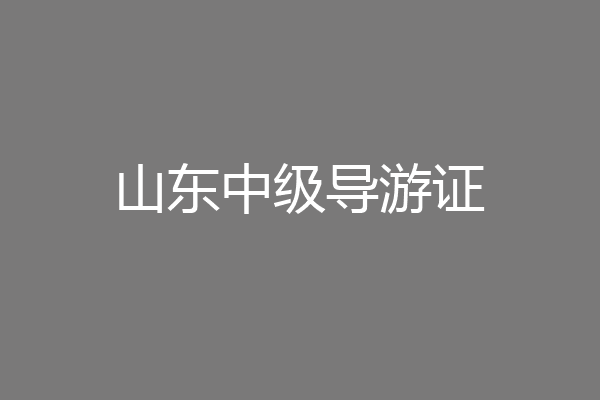 山东中级导游证