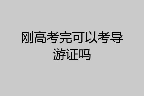 刚高考完可以考导游证吗