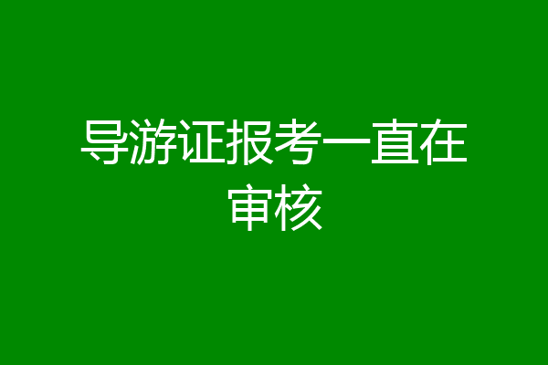 导游证报考一直在审核