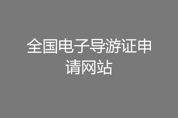 全国电子导游证申请网站