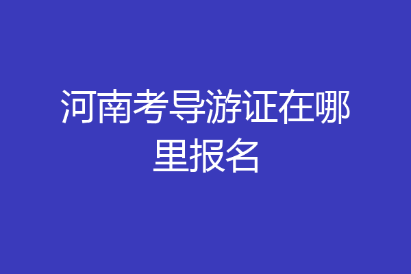 河南考导游证在哪里报名