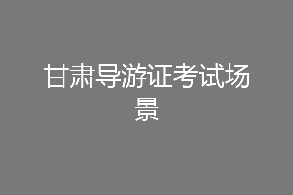 甘肃导游证考试场景