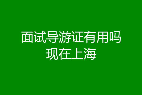 面试导游证有用吗现在上海