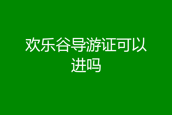 欢乐谷导游证可以进吗