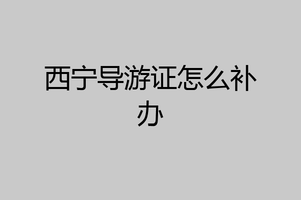西宁导游证怎么补办