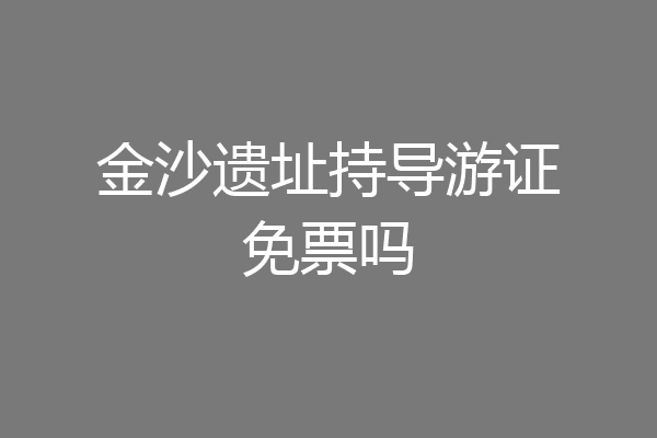 金沙遗址持导游证免票吗