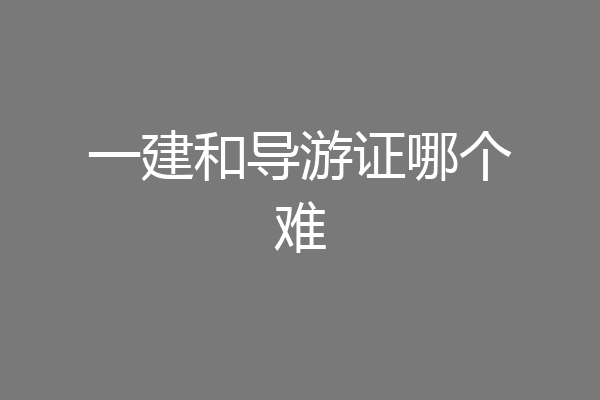 一建和导游证哪个难