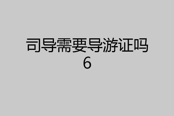 司导需要导游证吗6
