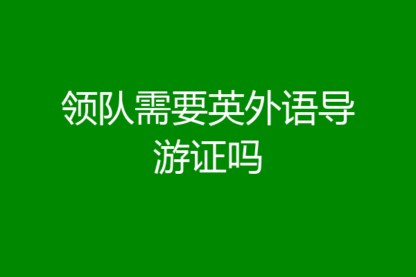 领队需要英外语导游证吗