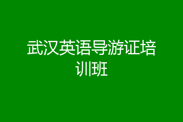 武汉英语导游证培训班