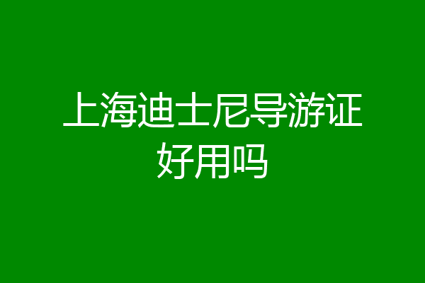 上海迪士尼导游证好用吗