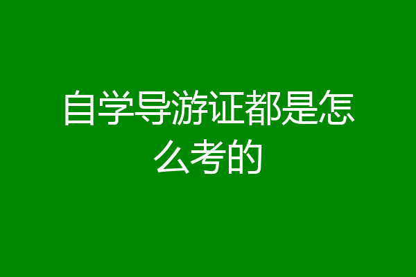自学导游证都是怎么考的