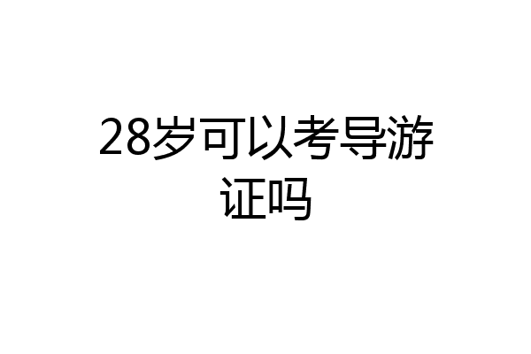 28岁可以考导游证吗