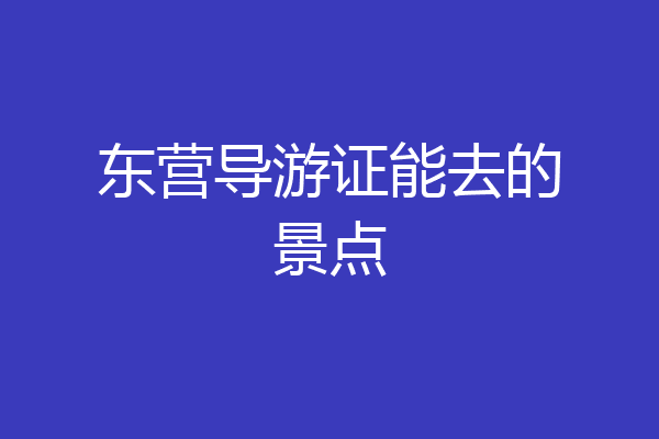 东营导游证能去的景点