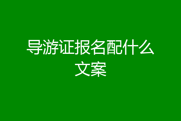 导游证报名配什么文案