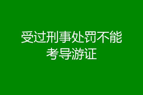 受过刑事处罚不能考导游证