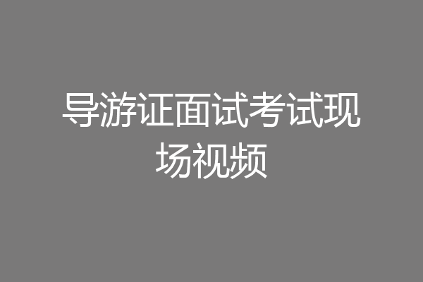 导游证面试考试现场视频