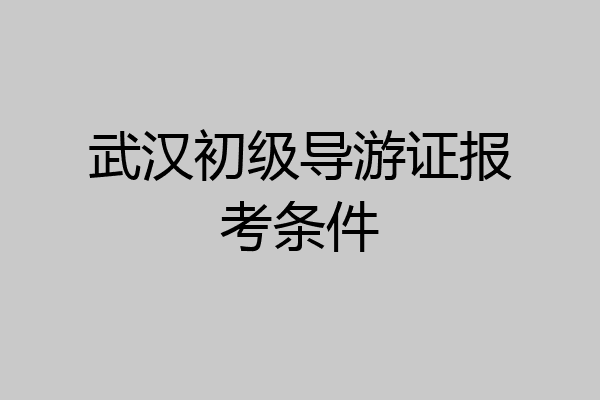 武汉初级导游证报考条件