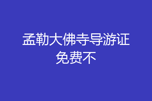 孟勒大佛寺导游证免费不