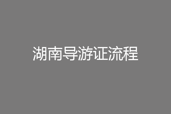 湖南导游证流程