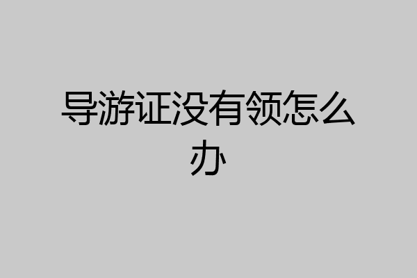 导游证没有领怎么办