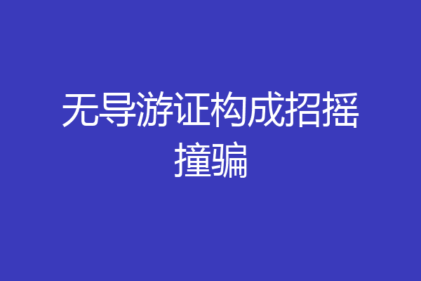 无导游证构成招摇撞骗