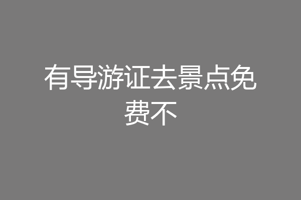 有导游证去景点免费不