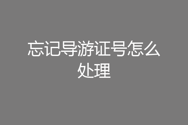 忘记导游证号怎么处理