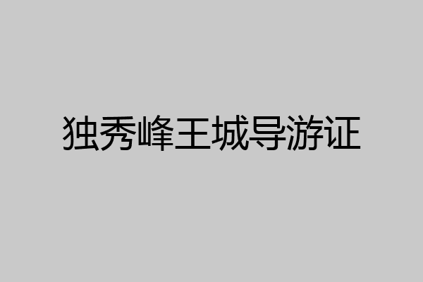 独秀峰王城导游证