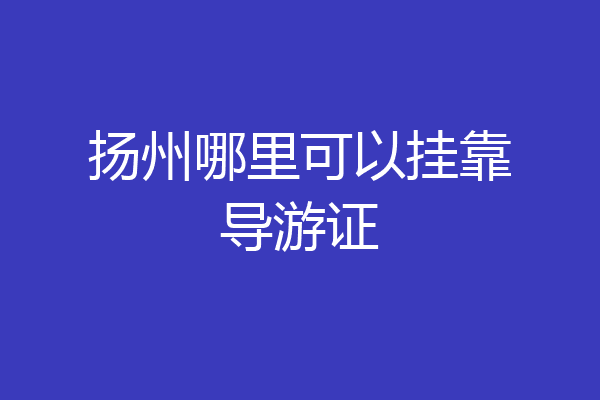 扬州哪里可以挂靠导游证