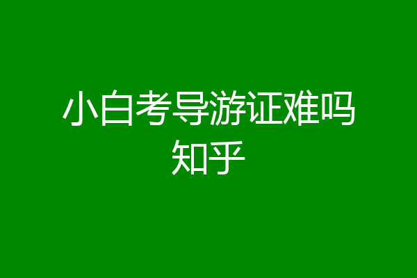 小白考导游证难吗知乎
