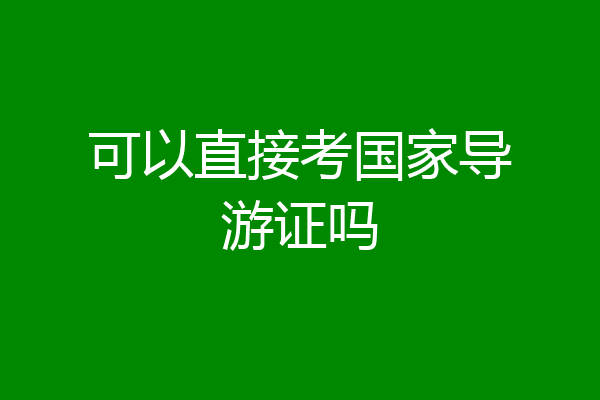可以直接考国家导游证吗