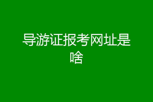 导游证报考网址是啥