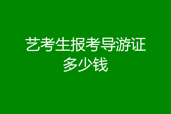 艺考生报考导游证多少钱
