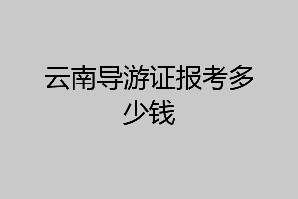 云南导游证报考多少钱