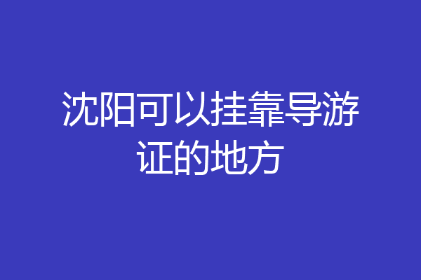 沈阳可以挂靠导游证的地方