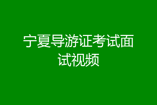 宁夏导游证考试面试视频