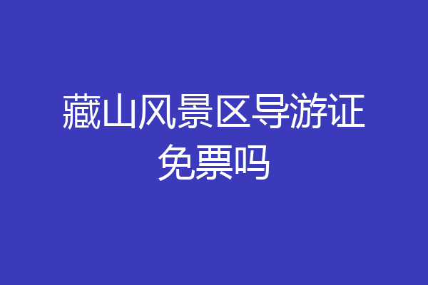 藏山风景区导游证免票吗