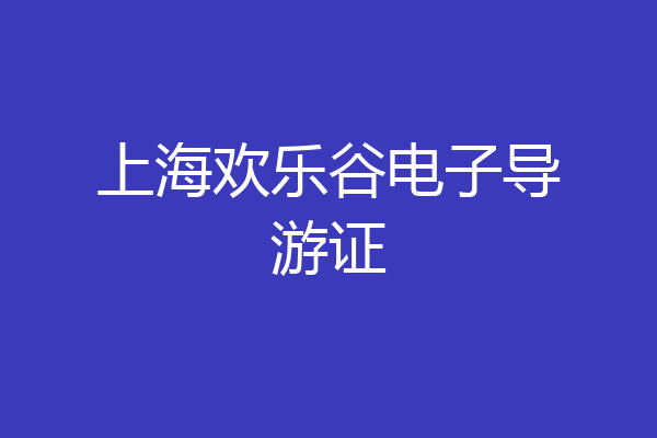 上海欢乐谷电子导游证