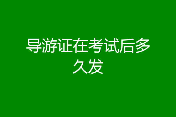 导游证在考试后多久发
