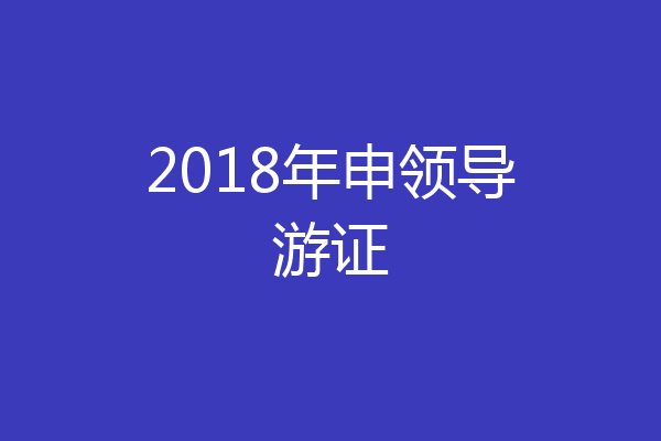 2018年申领导游证