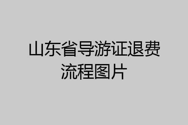 山东省导游证退费流程图片