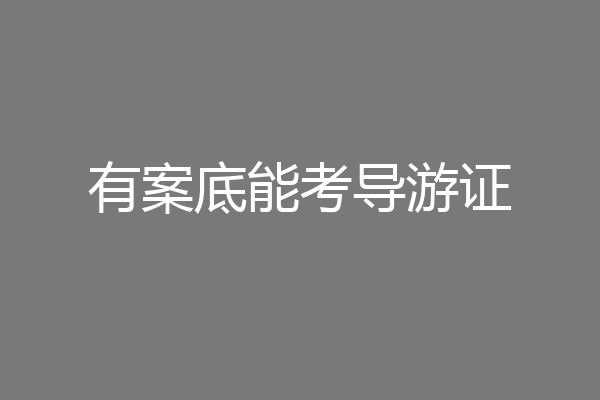 有案底能考导游证