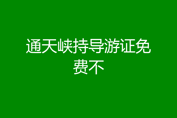 通天峡持导游证免费不