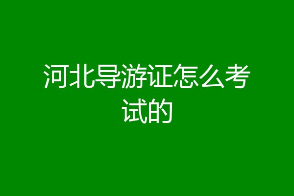 河北导游证怎么考试的