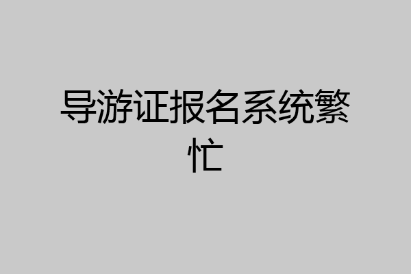 导游证报名系统繁忙