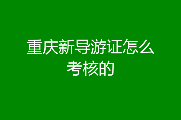 重庆新导游证怎么考核的