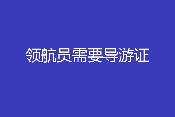 领航员需要导游证