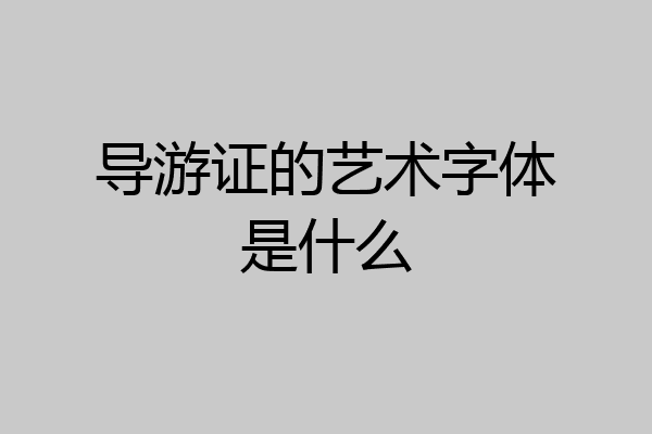 导游证的艺术字体是什么